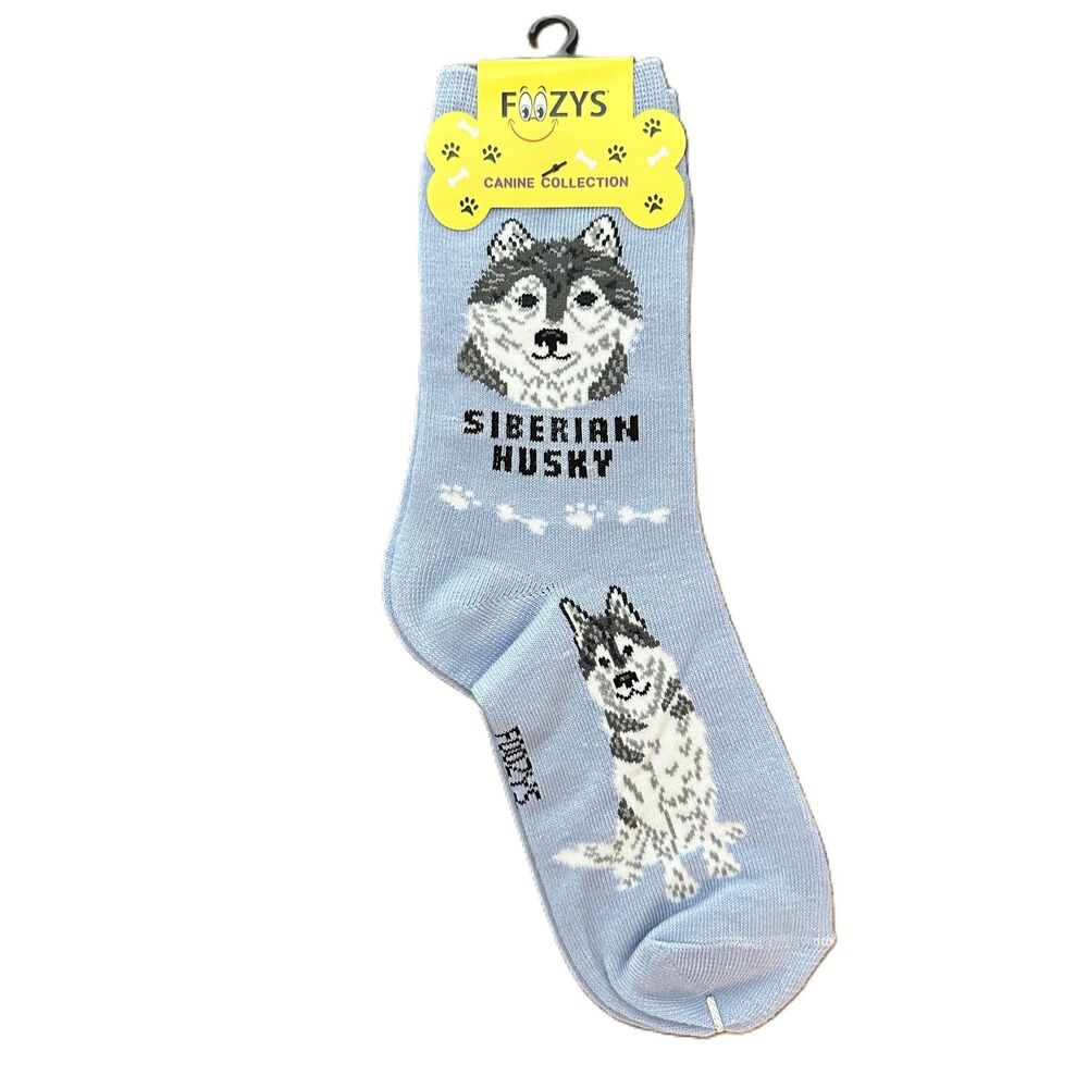 Foozys Siberian Husky Breathable Lightweight Crew Socks Women One Size